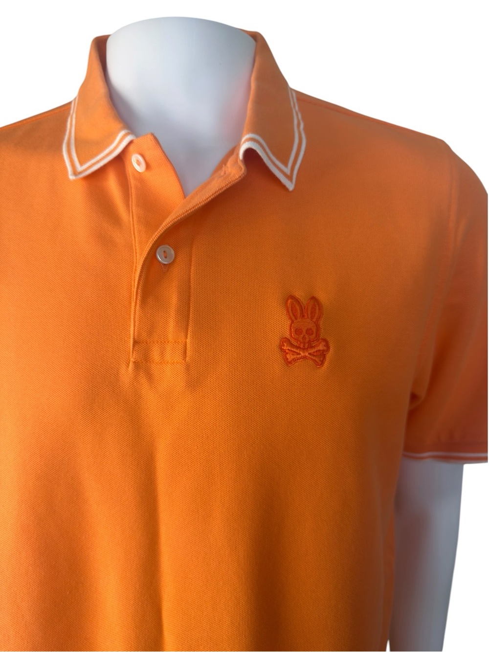 Psycho Bunny Orange Polo with White Trim